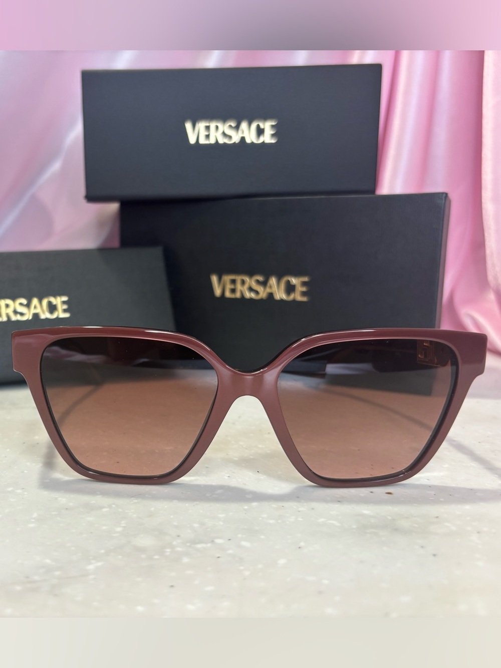 Versace Women's Rose Brown Cat-Eye Sunglasses